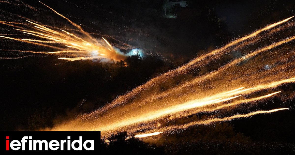 Τηρήθηκε, τελικά, το έθιμο του ρουκετοπόλεμου στη Χίου -Εντυπωσιακές εικόνες
