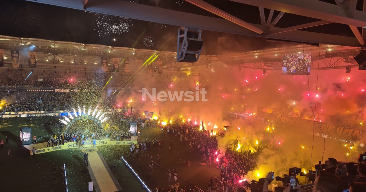 Η ΑΕΚ σήκωσε το πρωτάθλημα στη Νέα Φιλαδέλφεια: Με «Mission Impossible» και το αγωνιστικό αυτοκίνητο του Ηλιόπουλου το τρόπαιο στην Allwyn Arena